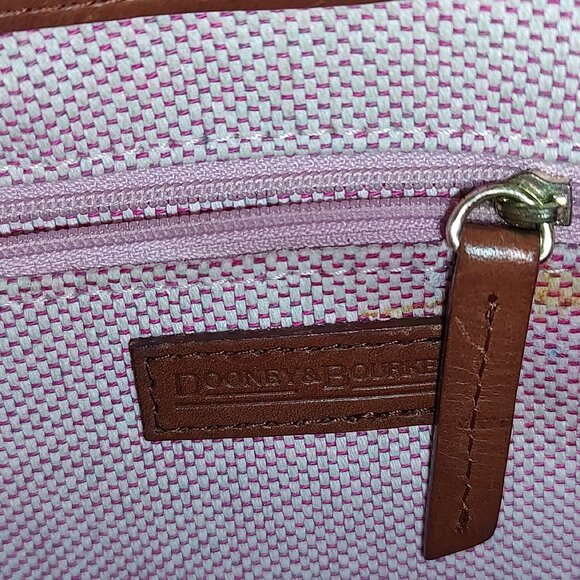 DOONEY & BOURKE ALL WEATHER LEATHER MEDIUM HOBO BAG SKY BLUE/HONEY TRIM EXC COND - Picture 12 of 14